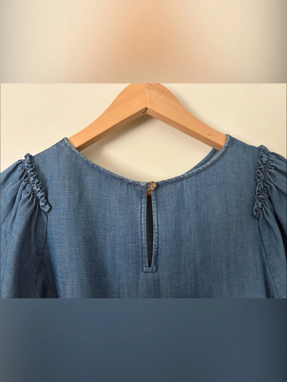 Lightweight Denim Style Blouse - Blue